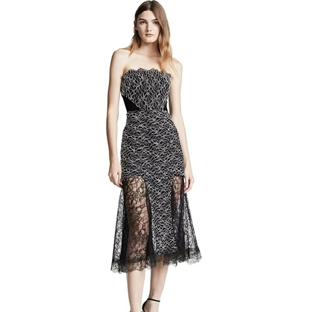 Alexis Ornella Lace Strapless Dress SZ M
